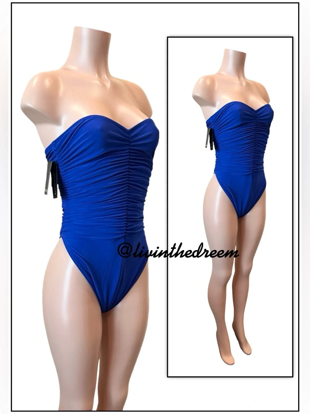 Norma Kamali - Slinky Marissa Strapless Ruched One Piece Swimsuit SZ M
